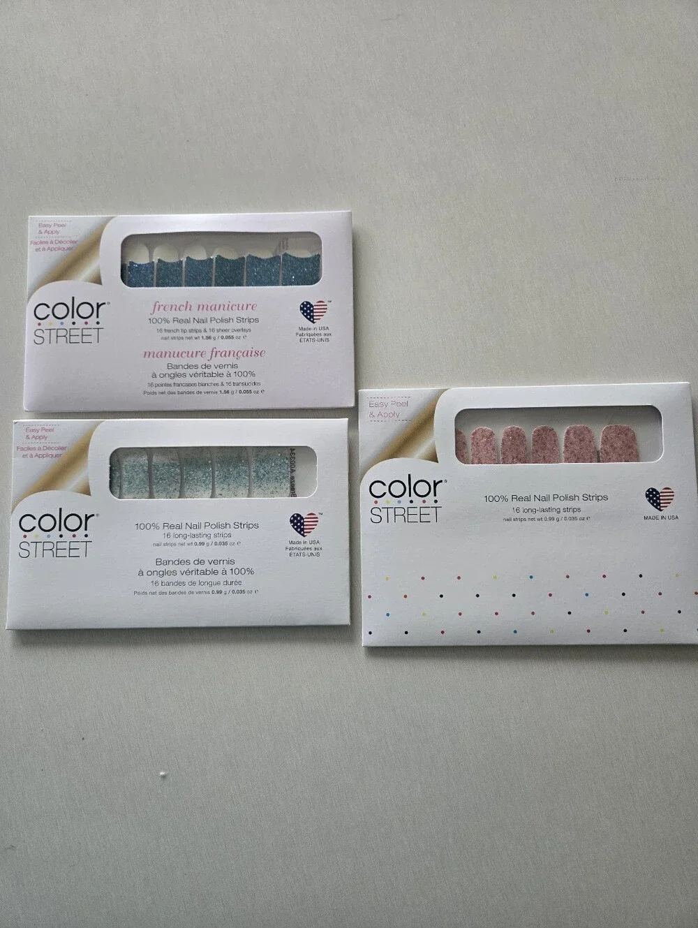 Color Street - 3 Glitter Nail Strip Sets